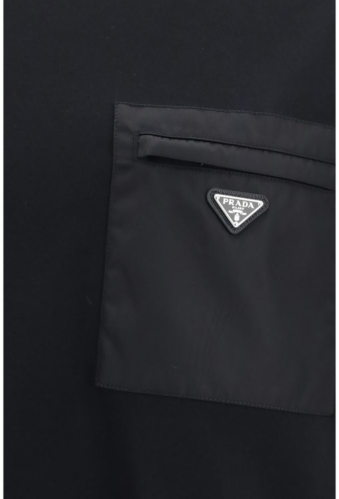 Prada Black Cotton T-Shirt Zwart