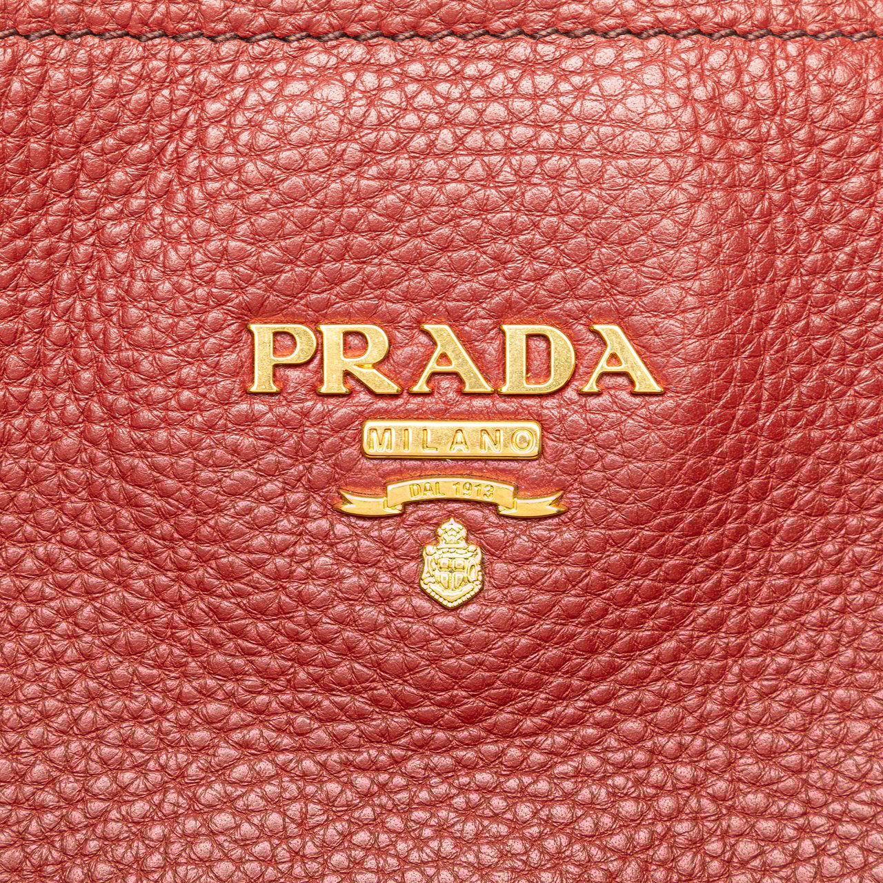 Prada Vitello Daino Shopping Tote Rood