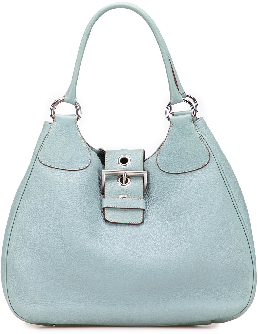 Prada Vitello Daino Shoulder Bag Blauw