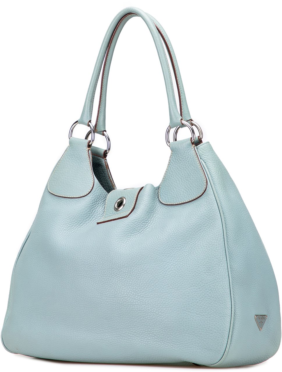 Prada Vitello Daino Shoulder Bag Blauw