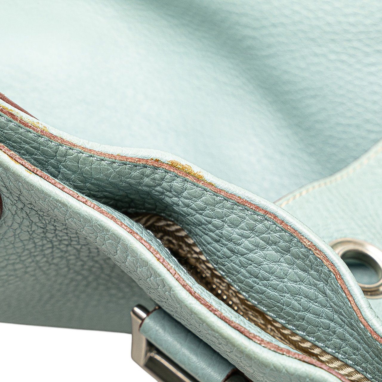Prada Vitello Daino Shoulder Bag Blauw