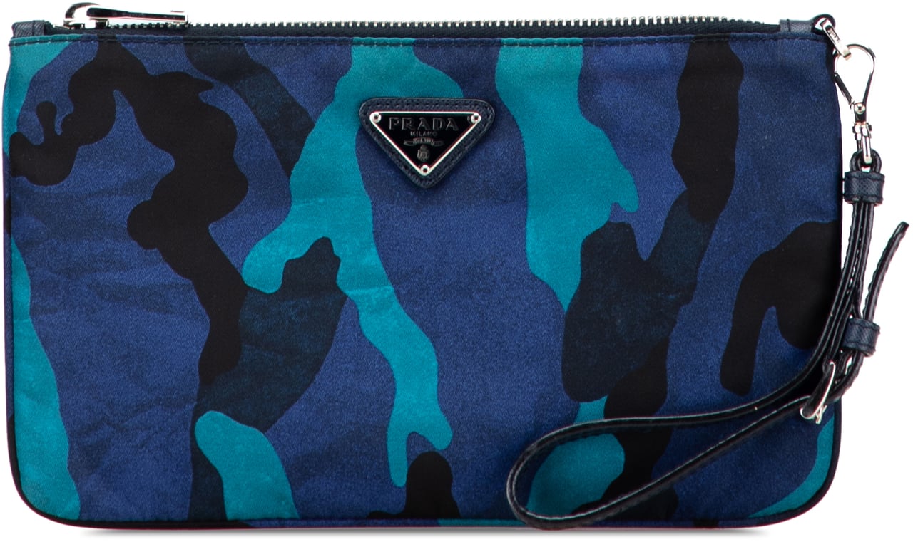 Prada Tessuto Camouflage Clutch Blauw