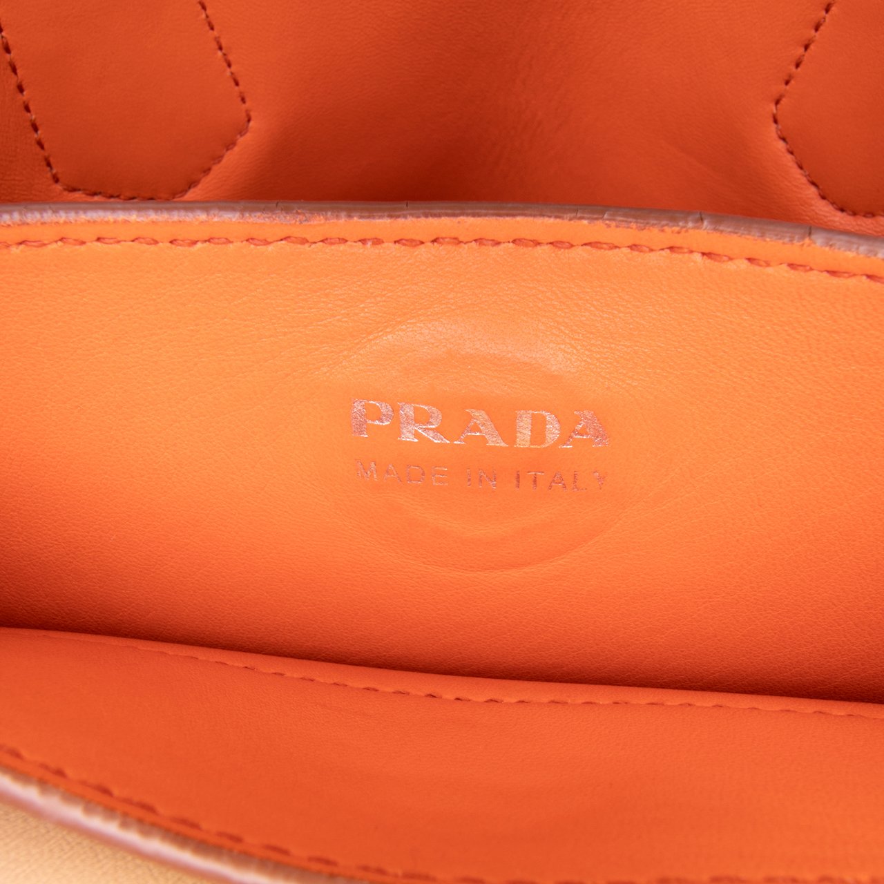 Prada Large City Calf Double Satchel Oranje