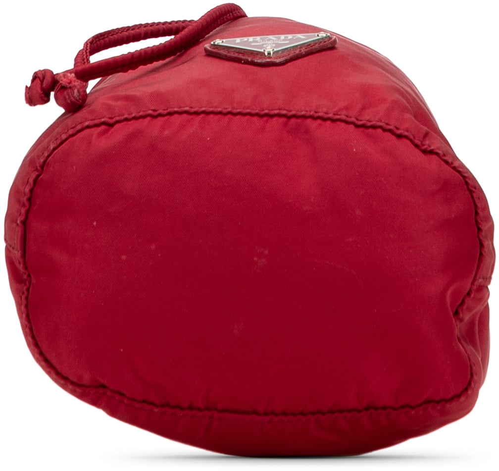Prada Tessuto Drawstring Pouch Rood