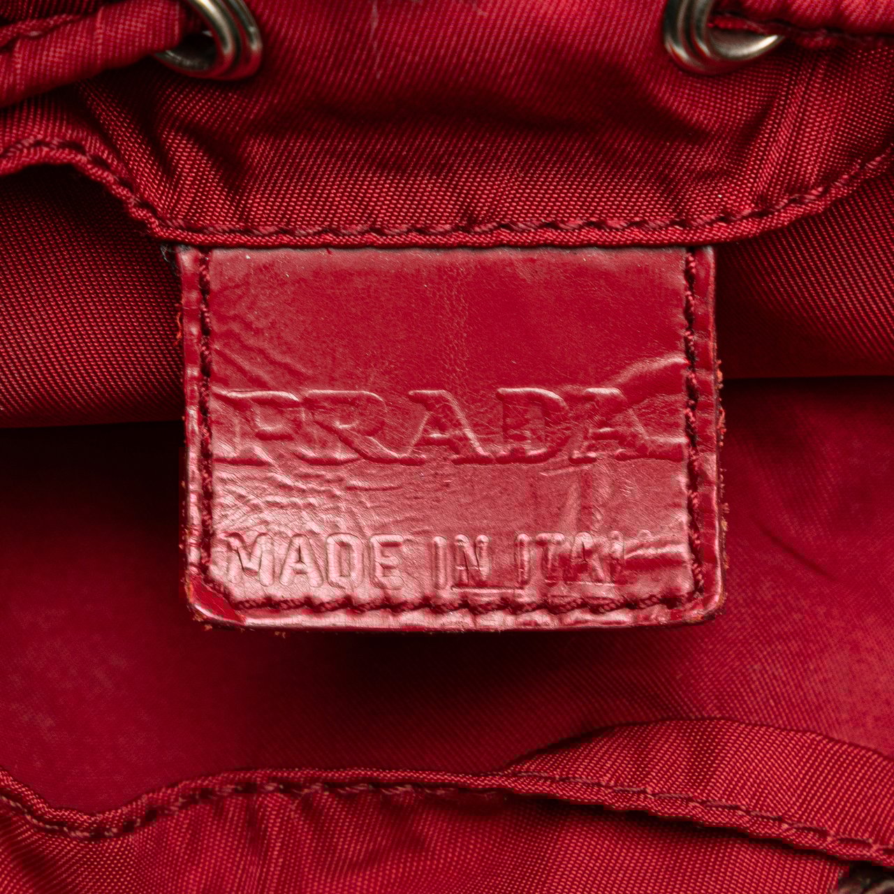 Prada Tessuto Drawstring Pouch Rood
