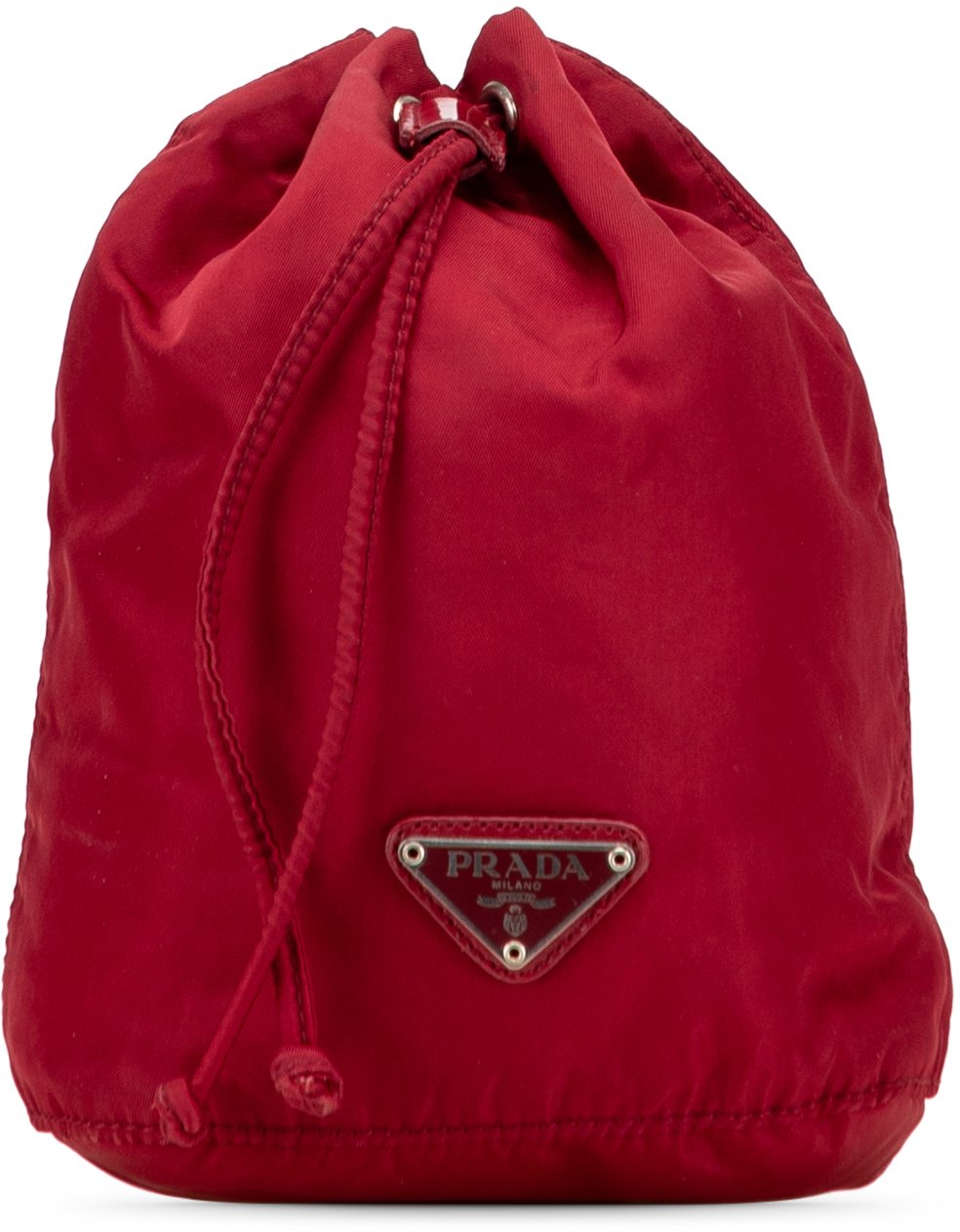 Prada Tessuto Drawstring Pouch Rood