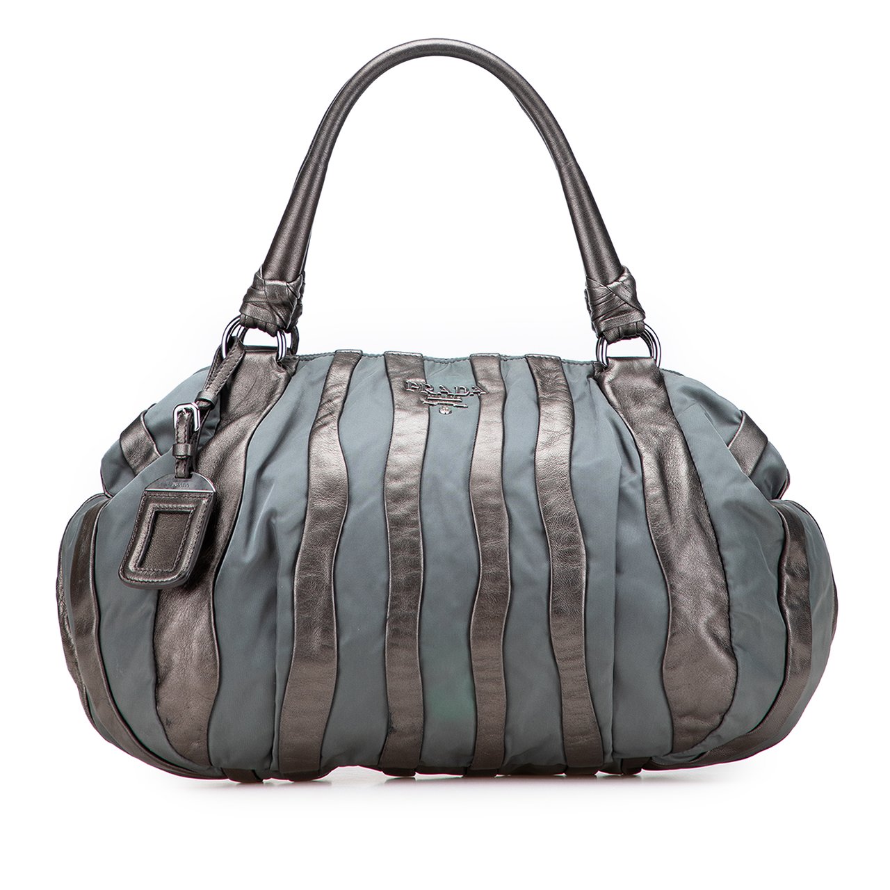 Prada Tessuto Nappa Waves Tote Grijs