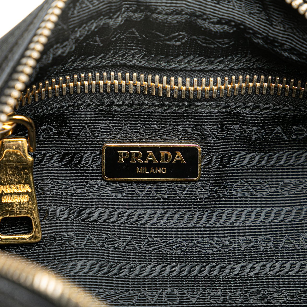 Prada Small Tessuto Front Pocket Camera Bag Zwart