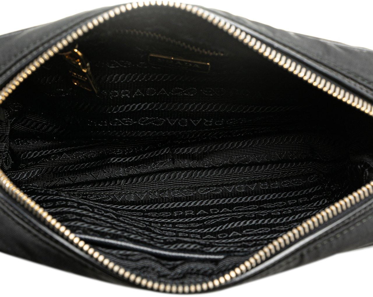 Prada Small Tessuto Front Pocket Camera Bag Zwart