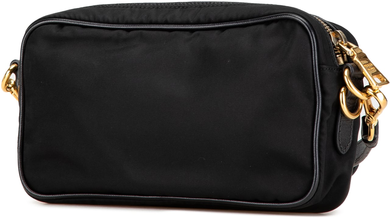 Prada Small Tessuto Front Pocket Camera Bag Zwart