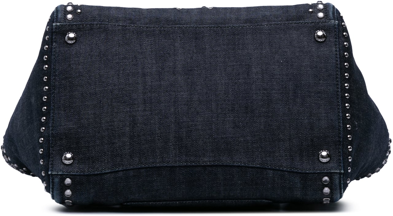 Prada Denim Canapa Bijoux and Grommet Twin Pocket Tote Blauw