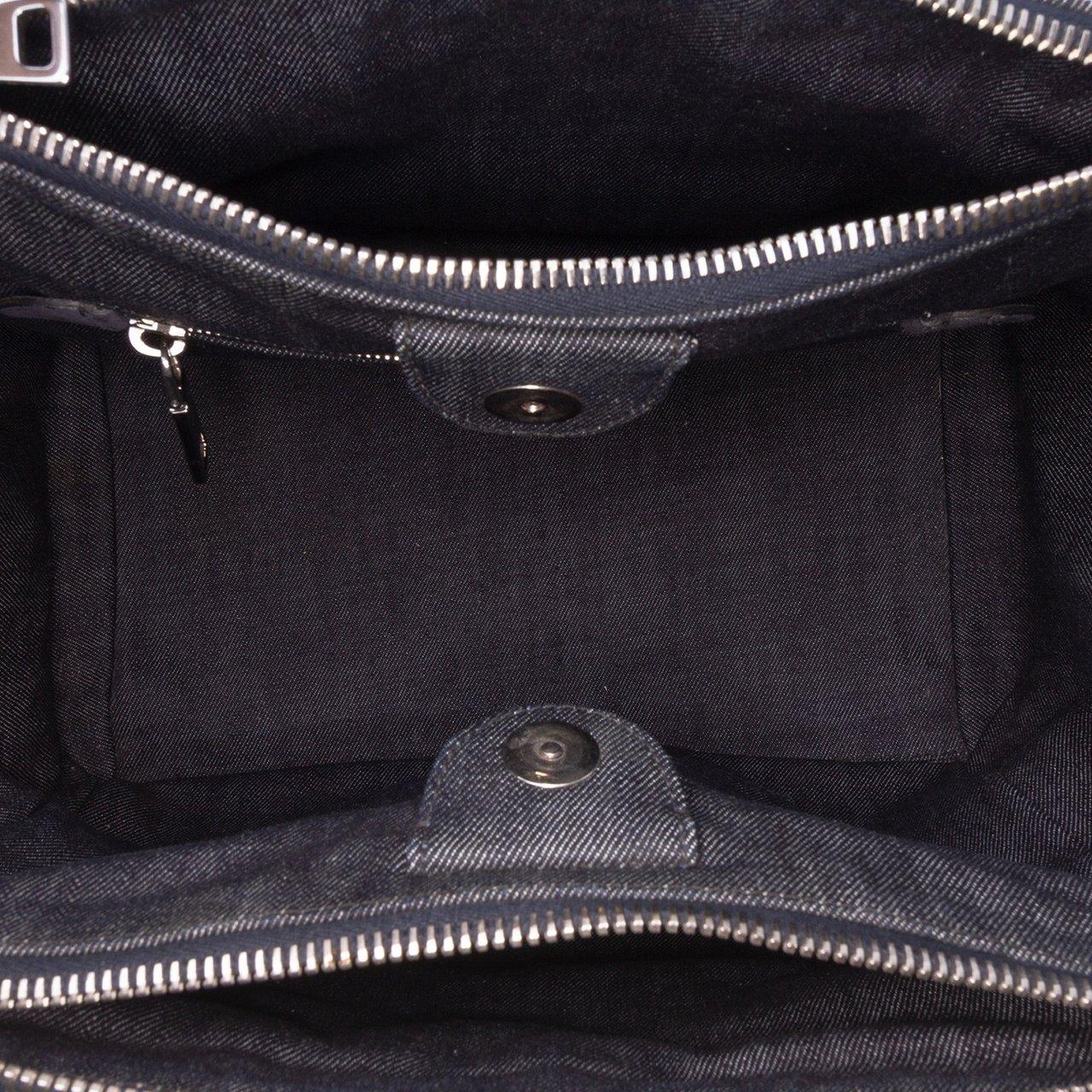 Prada Denim Canapa Bijoux and Grommet Twin Pocket Tote Blauw