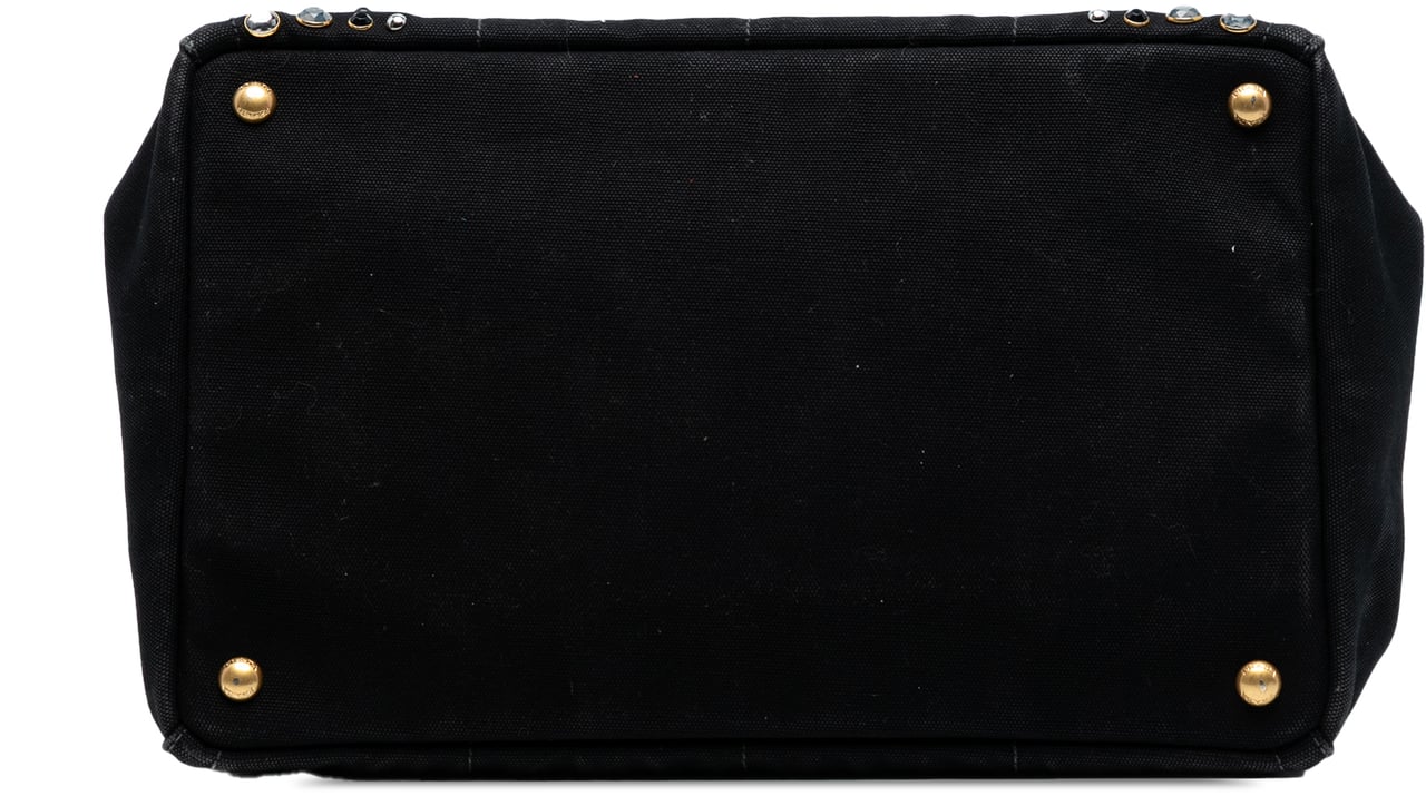 Prada Canvas Canapa Bijoux Satchel Zwart