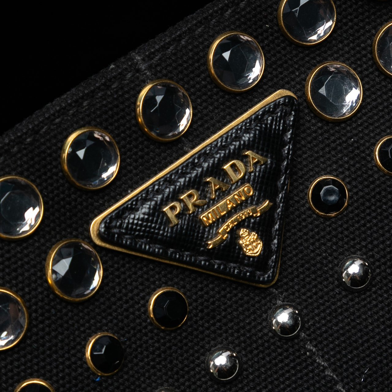 Prada Canvas Canapa Bijoux Satchel Zwart