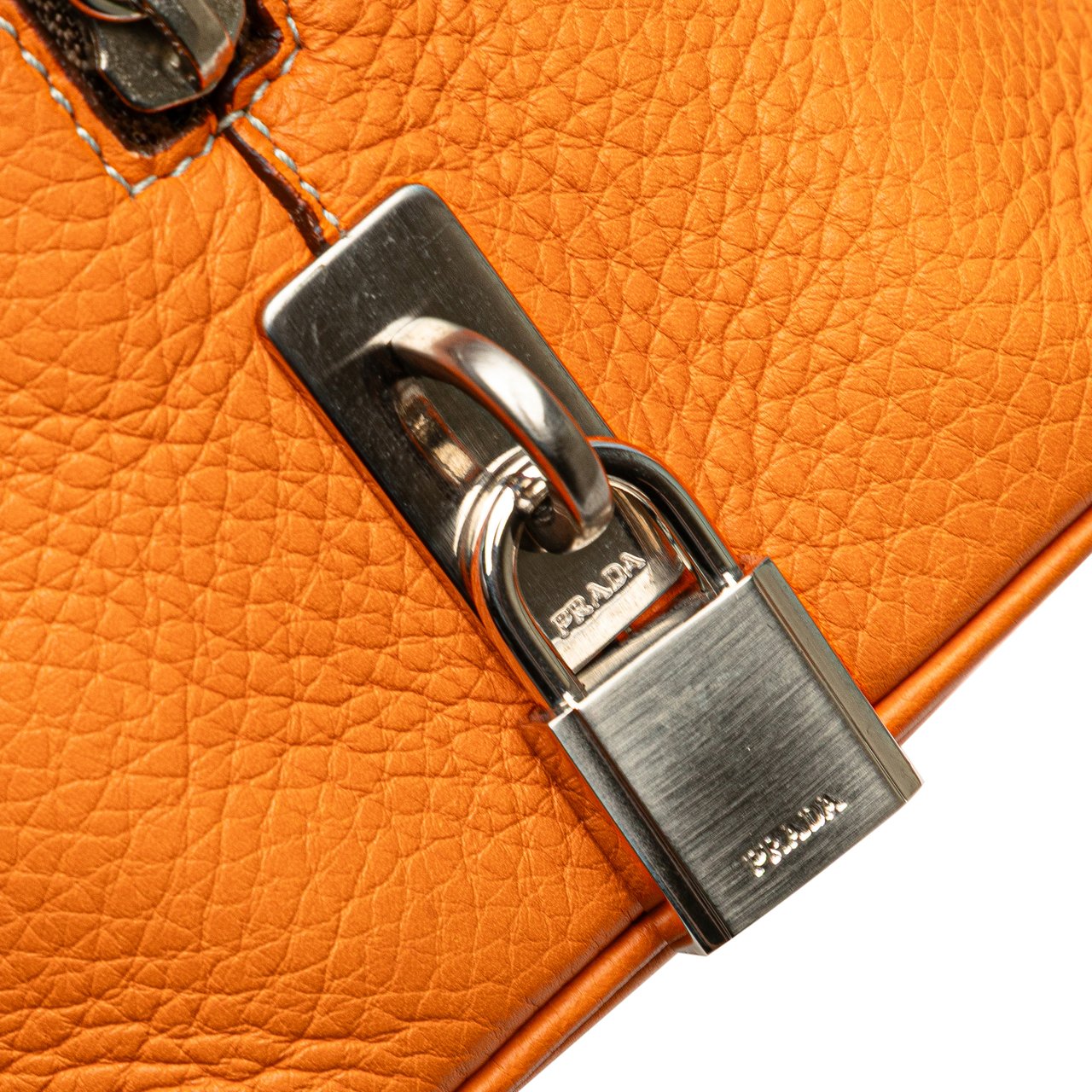 Prada Cinghiale Leather Dome Handbag Oranje