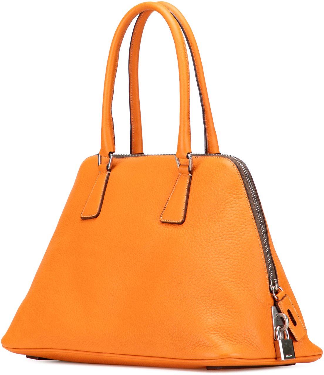 Prada Cinghiale Leather Dome Handbag Oranje