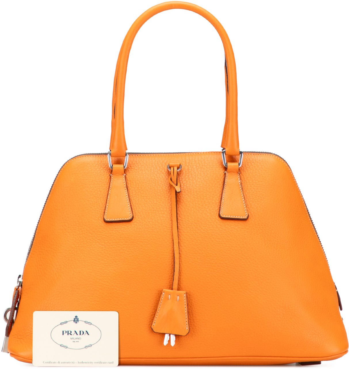 Prada Cinghiale Leather Dome Handbag Oranje