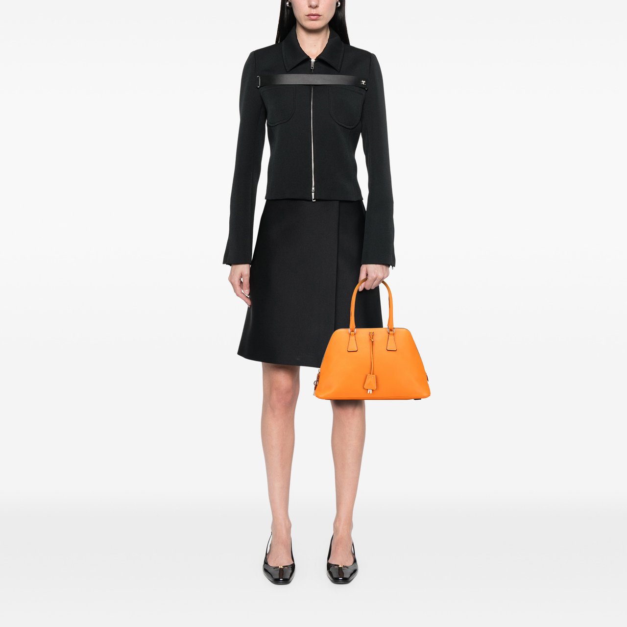 Prada Cinghiale Leather Dome Handbag Oranje