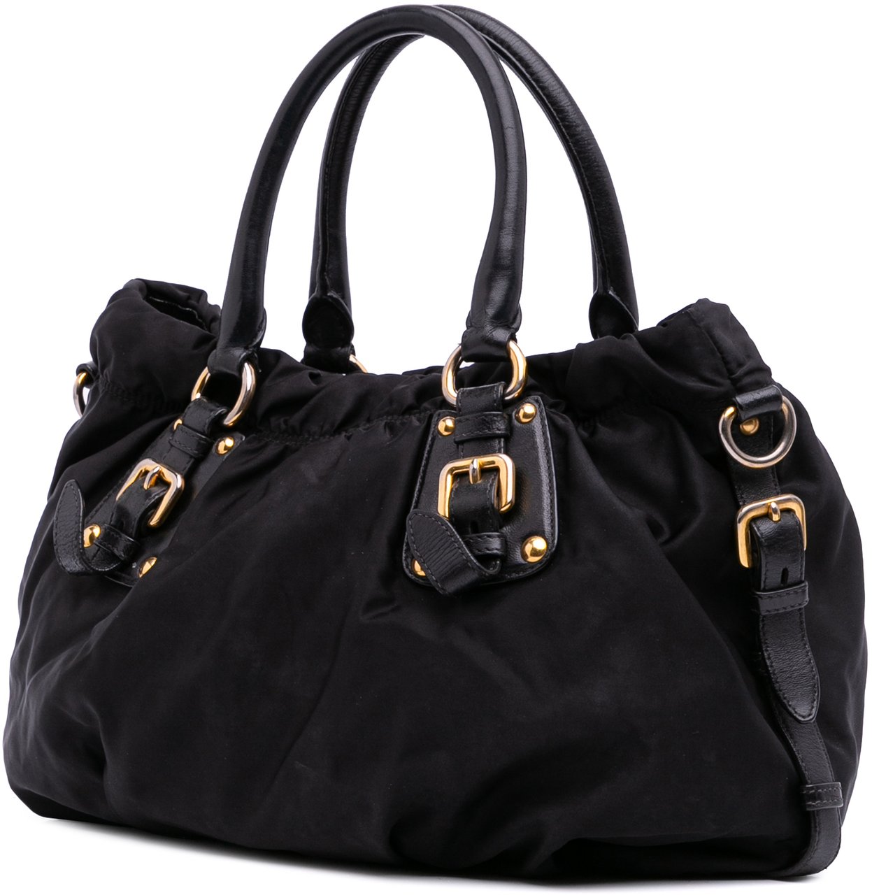 Prada Tessuto Canapa Logo Satchel Zwart