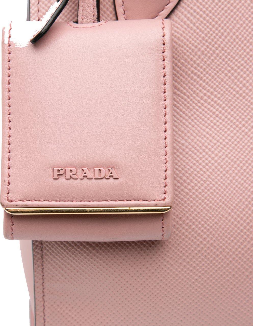 Prada Small Saffiano Cuir Monochrome Top Handle Tote Roze