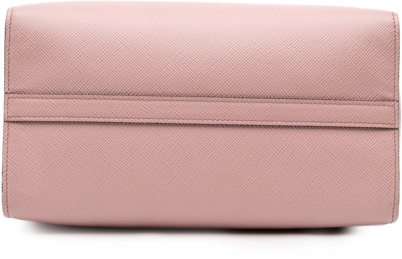 Prada Small Saffiano Cuir Monochrome Top Handle Tote Roze
