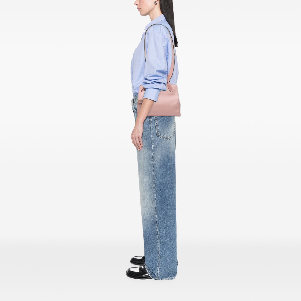 Prada Small Saffiano Cuir Monochrome Top Handle Tote Roze