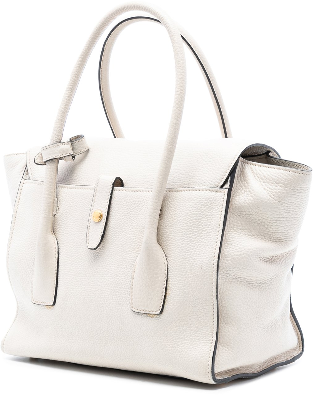 Prada Vitello Daino Sound Lock Satchel Wit