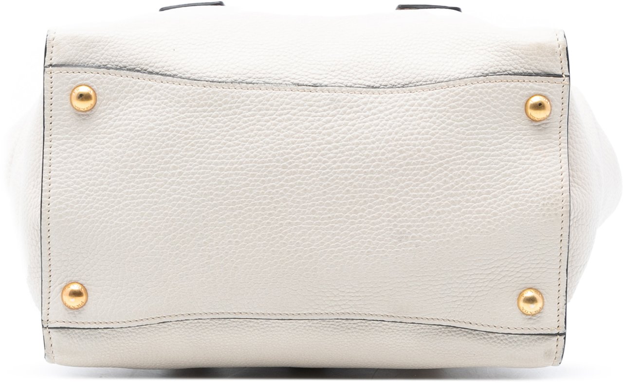 Prada Vitello Daino Sound Lock Satchel Wit