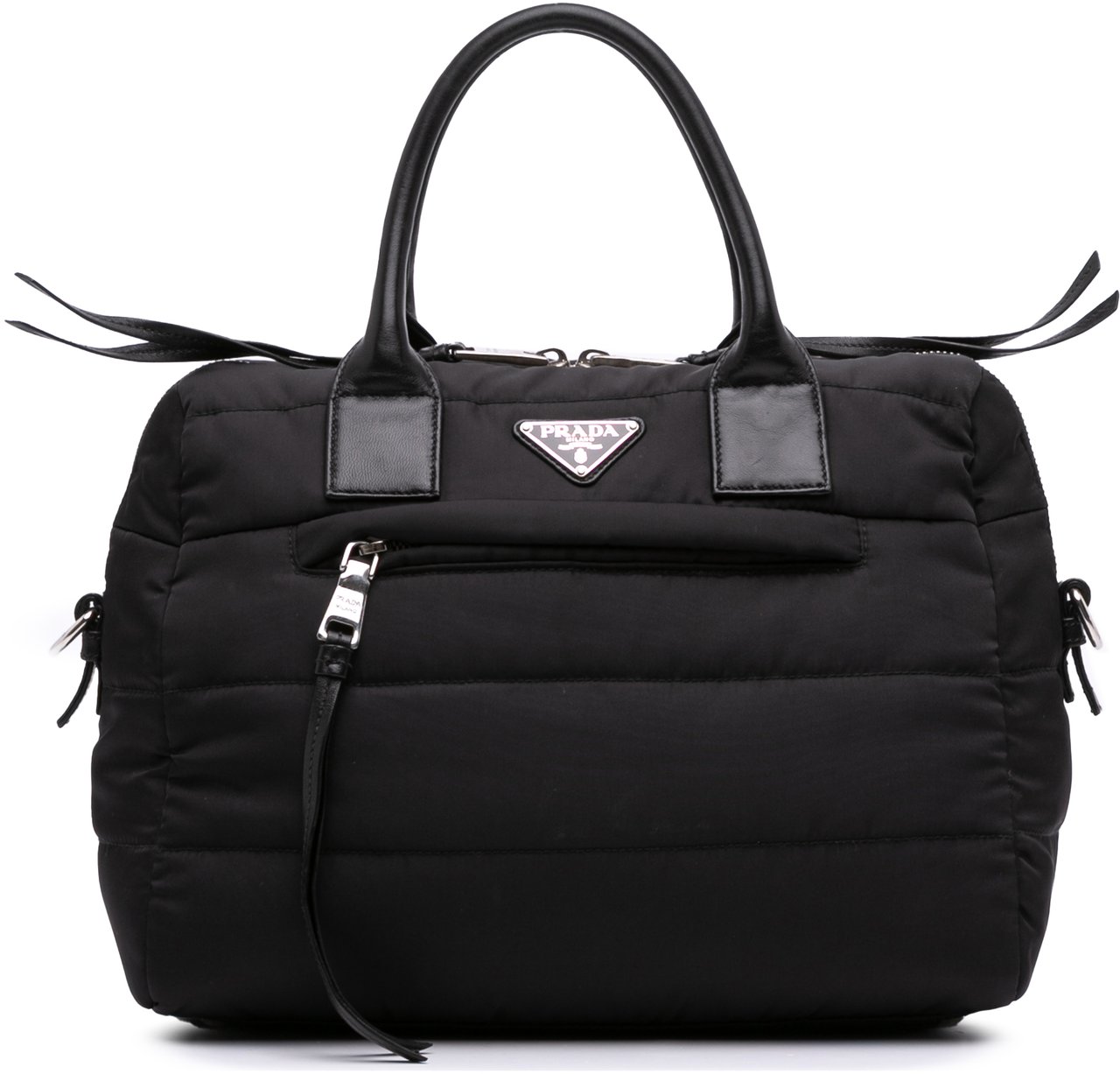 Prada Tessuto Bomber Satchel Zwart
