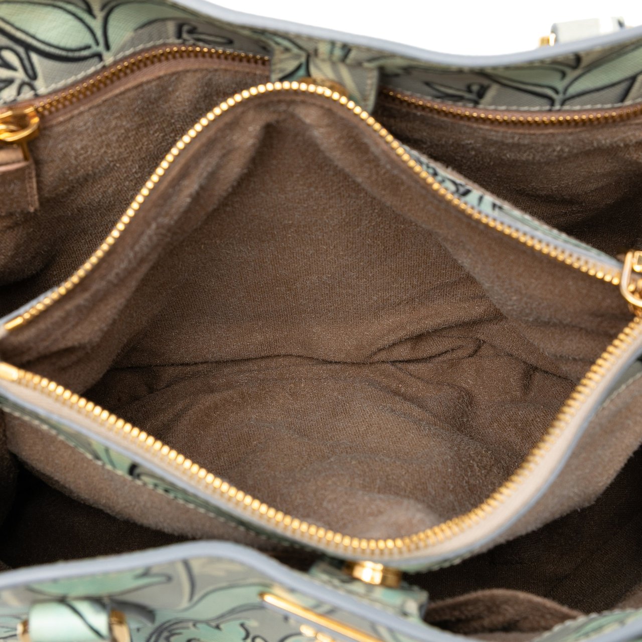 Prada Medium Saffiano Floral Print Galleria Satchel Groen