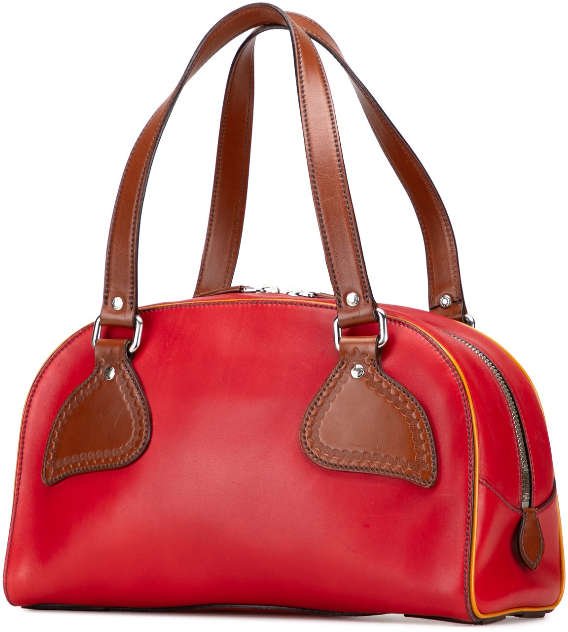 Prada Vitello Sport Bowler Bag Rood