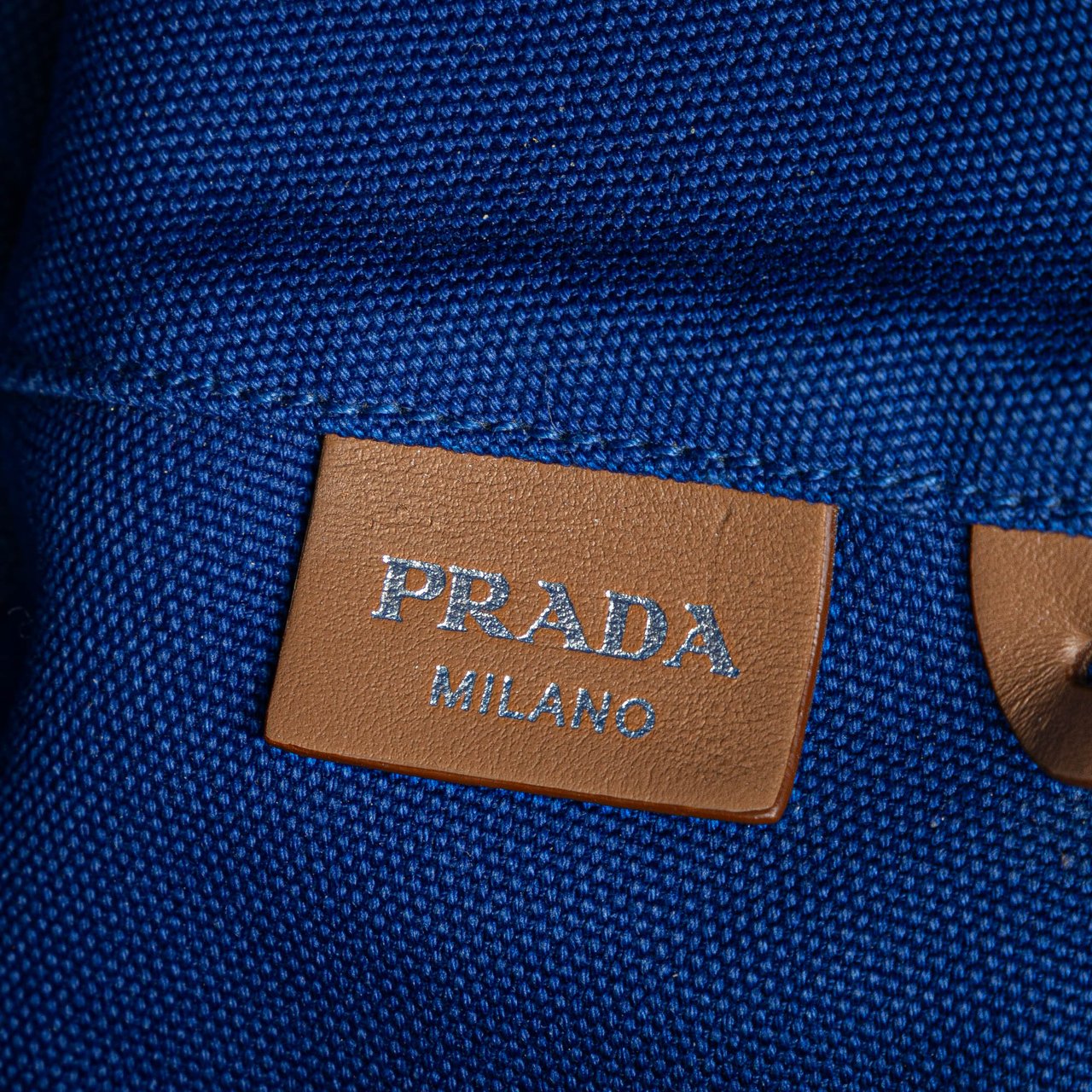 Prada Canvas Canapa Logo Satchel Blauw