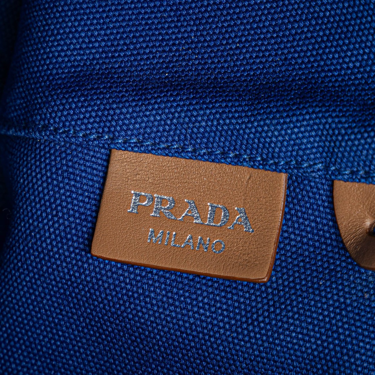 Prada Canvas Canapa Logo Satchel Blauw