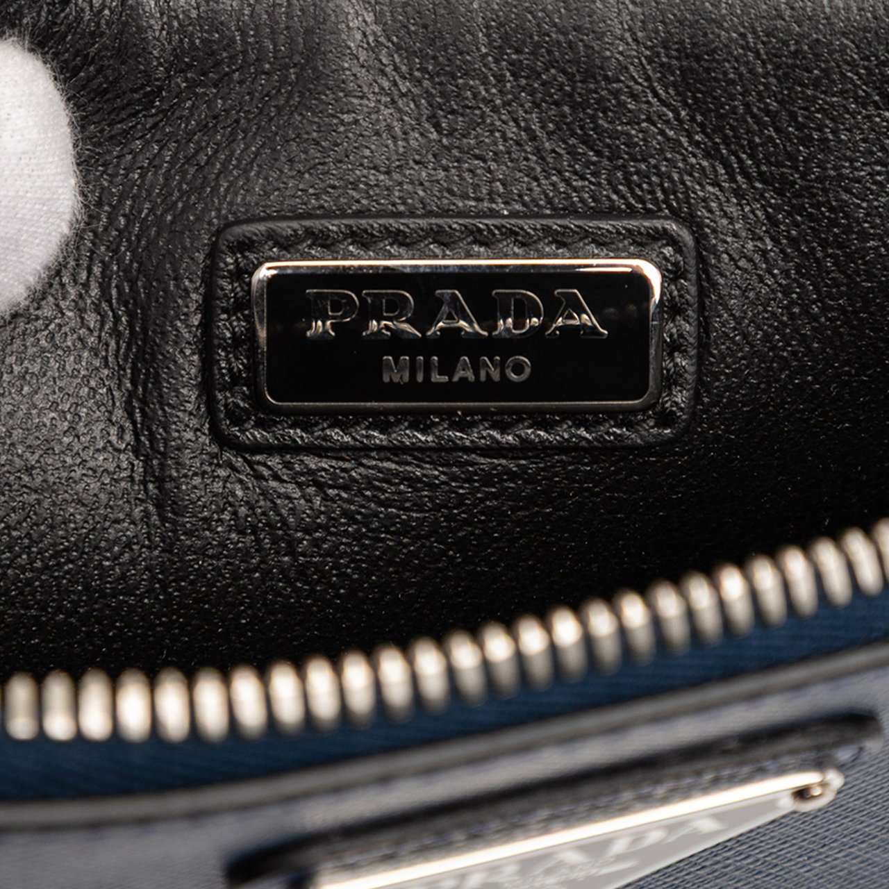 Prada Saffiano Seagull Print Clutch Blauw