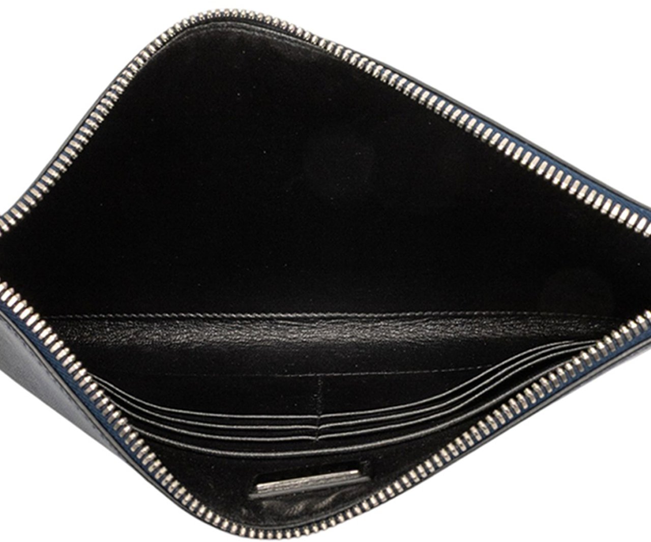 Prada Saffiano Seagull Print Clutch Blauw