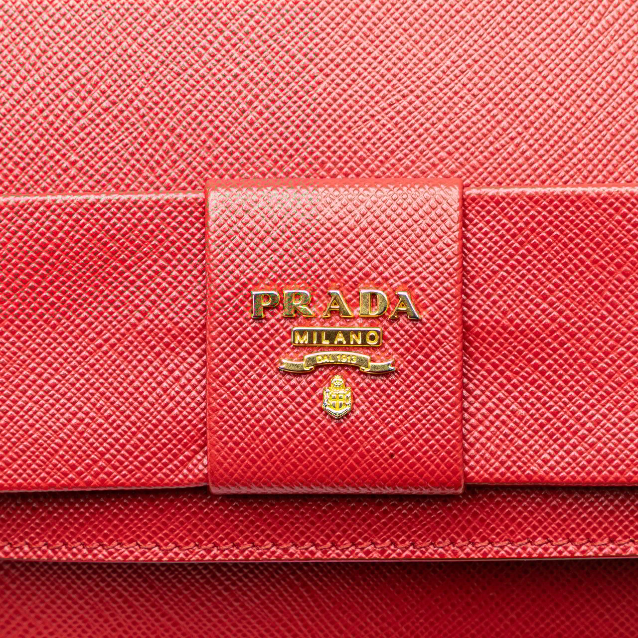Prada Saffiano Lux Bow Wallet On Strap Rood