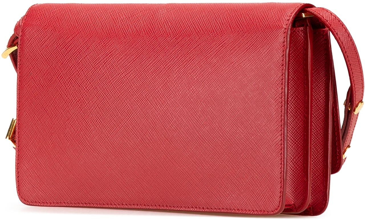 Prada Saffiano Lux Bow Wallet On Strap Rood