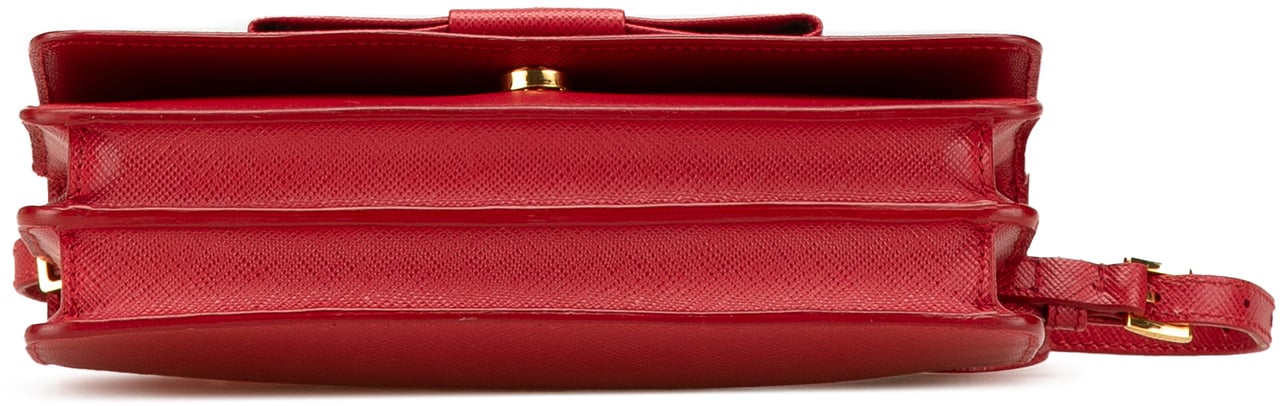 Prada Saffiano Lux Bow Wallet On Strap Rood