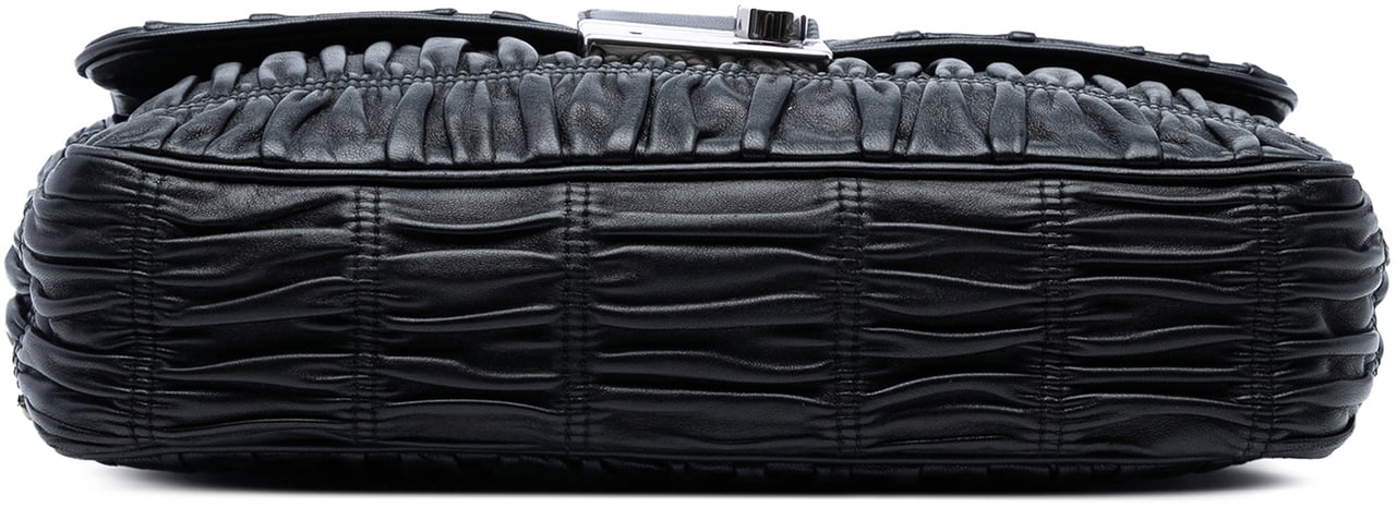 Prada Medium Nappa Gaufre Sound Lock Shoulder Bag Zwart