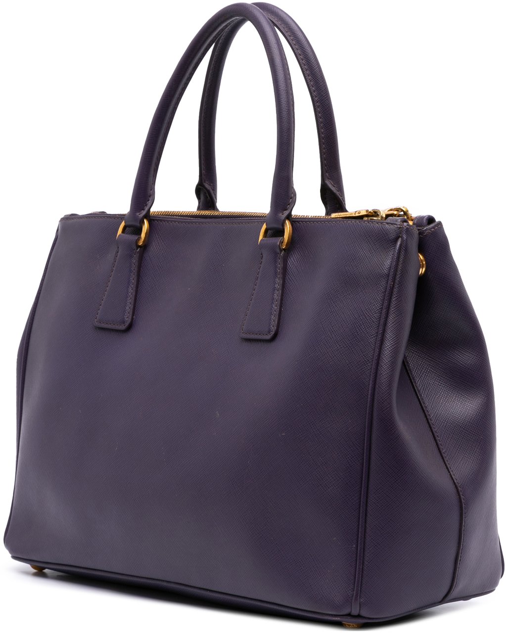 Prada Medium Saffiano Lux Galleria Double Zip Satchel Paars