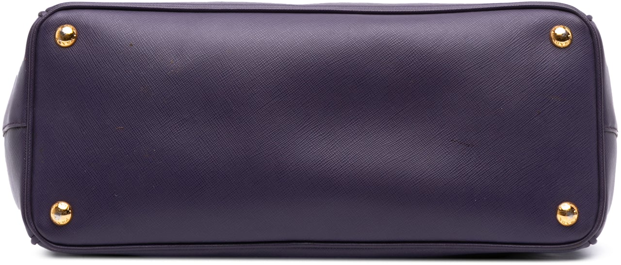 Prada Medium Saffiano Lux Galleria Double Zip Satchel Paars