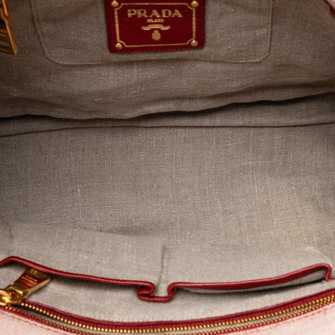 Prada Canvas Canapa Logo Satchel Bruin