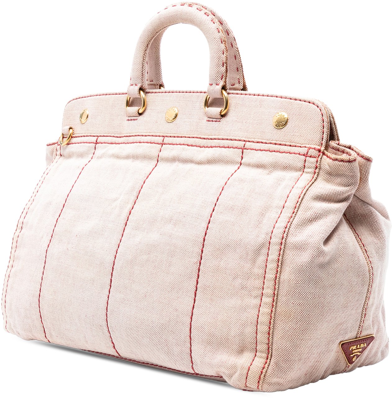 Prada Canvas Canapa Logo Satchel Bruin