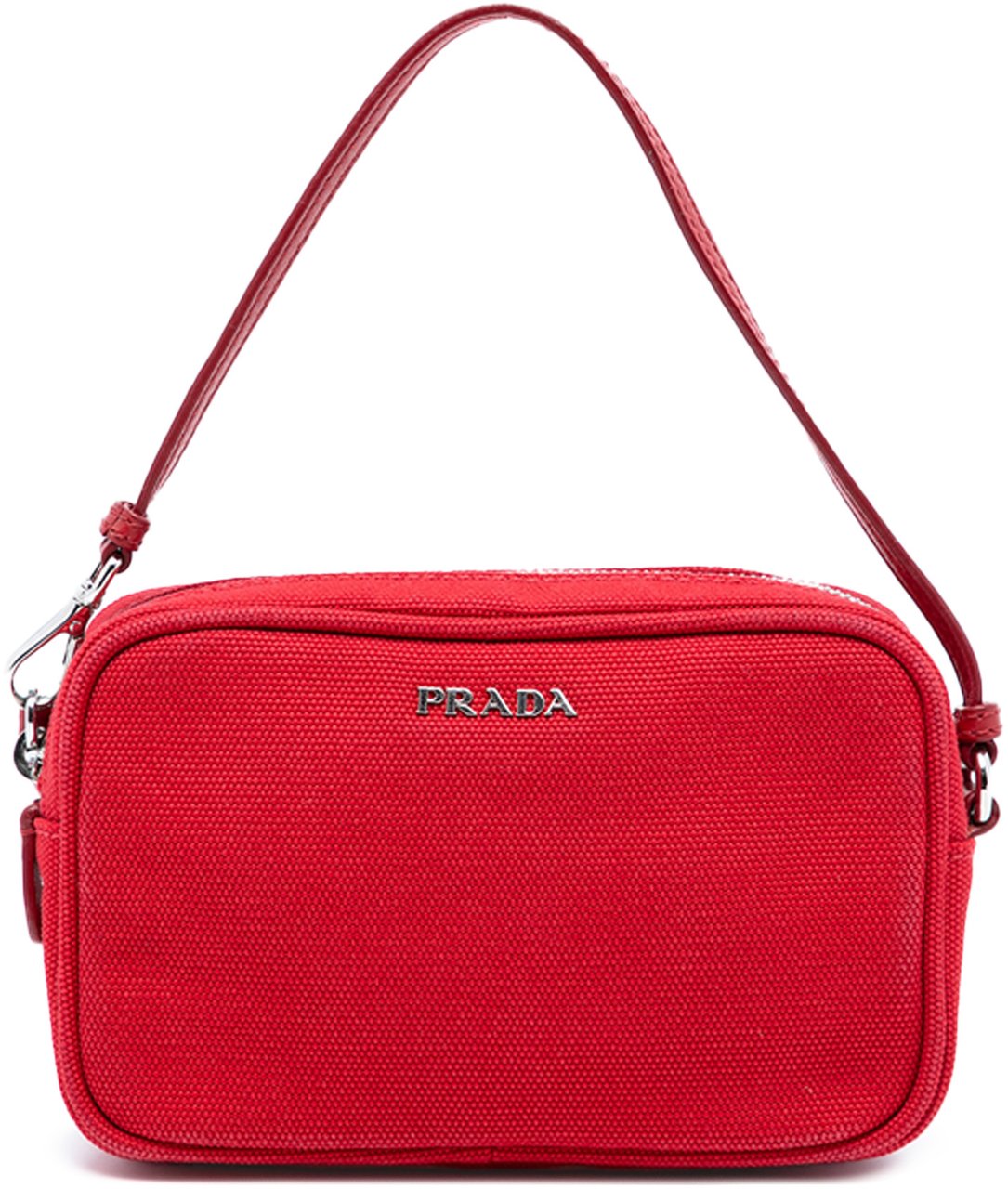 Prada Canvas Canapa Pouch Rood