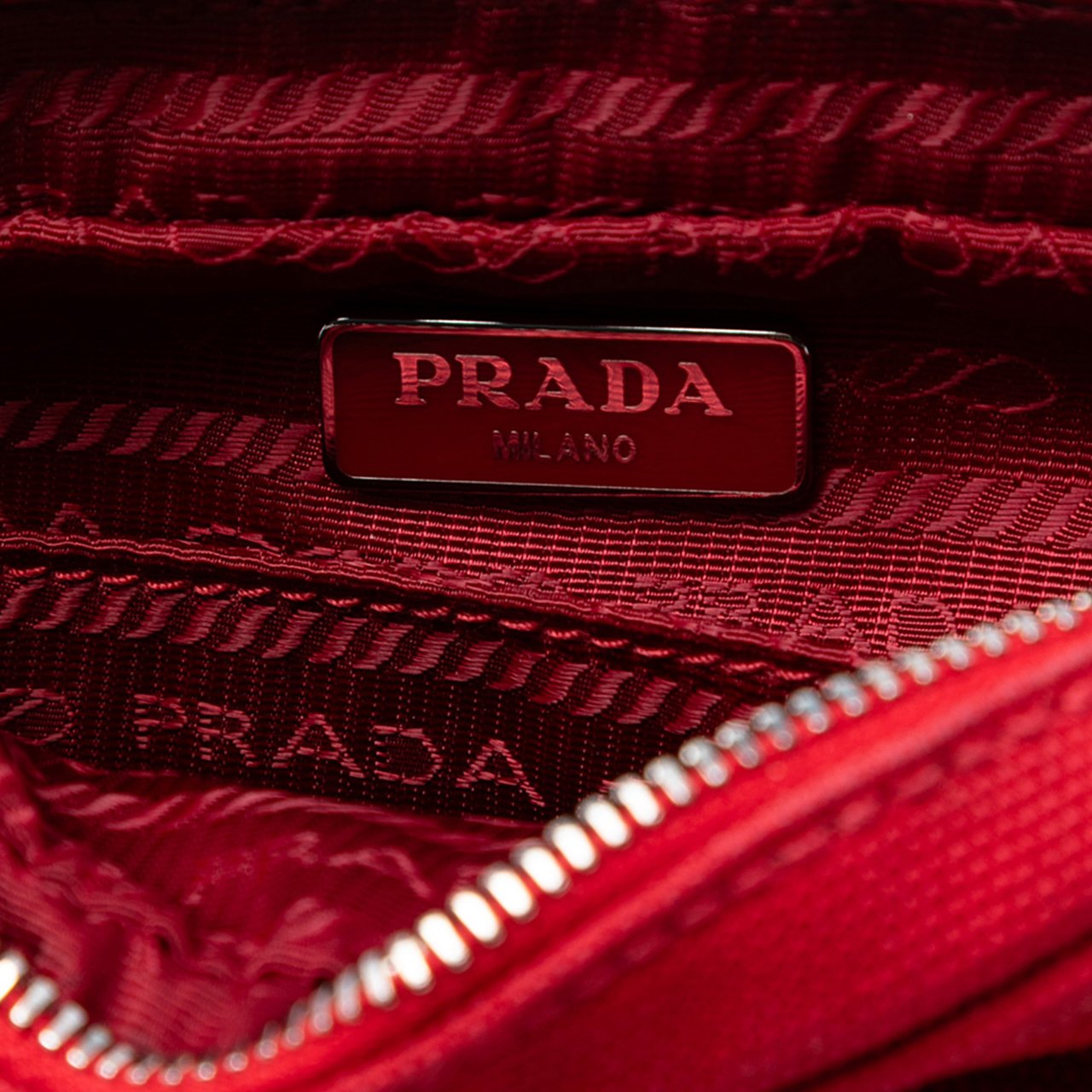 Prada Canvas Canapa Pouch Rood