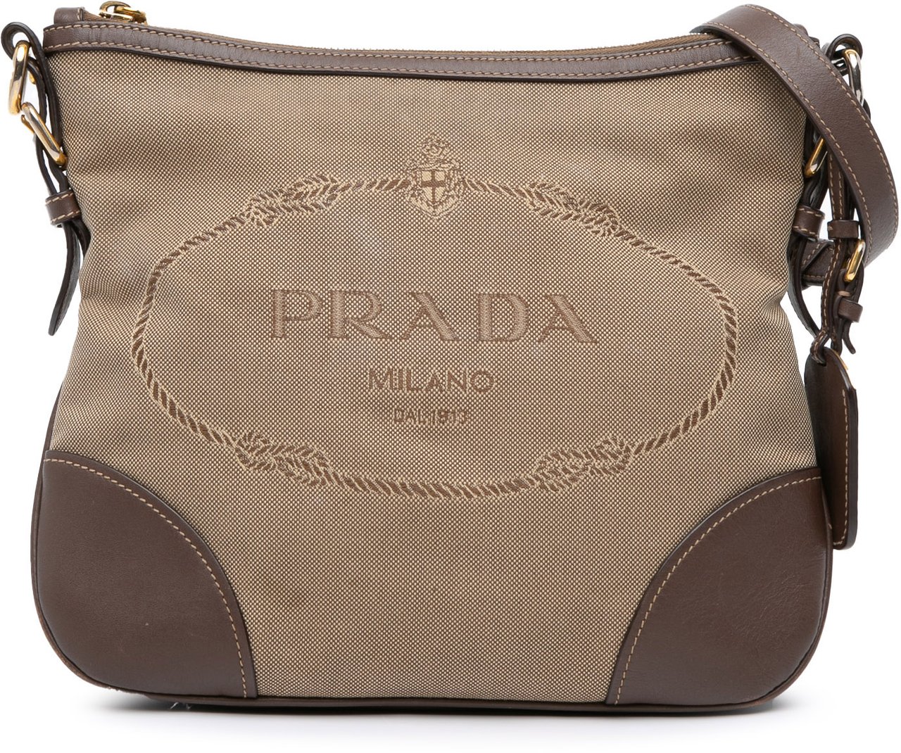 Prada Canvas Canapa Logo Crossbody Bruin