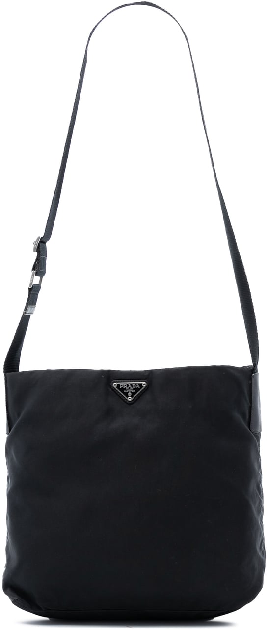 Prada Tessuto Open Top Crossbody Zwart
