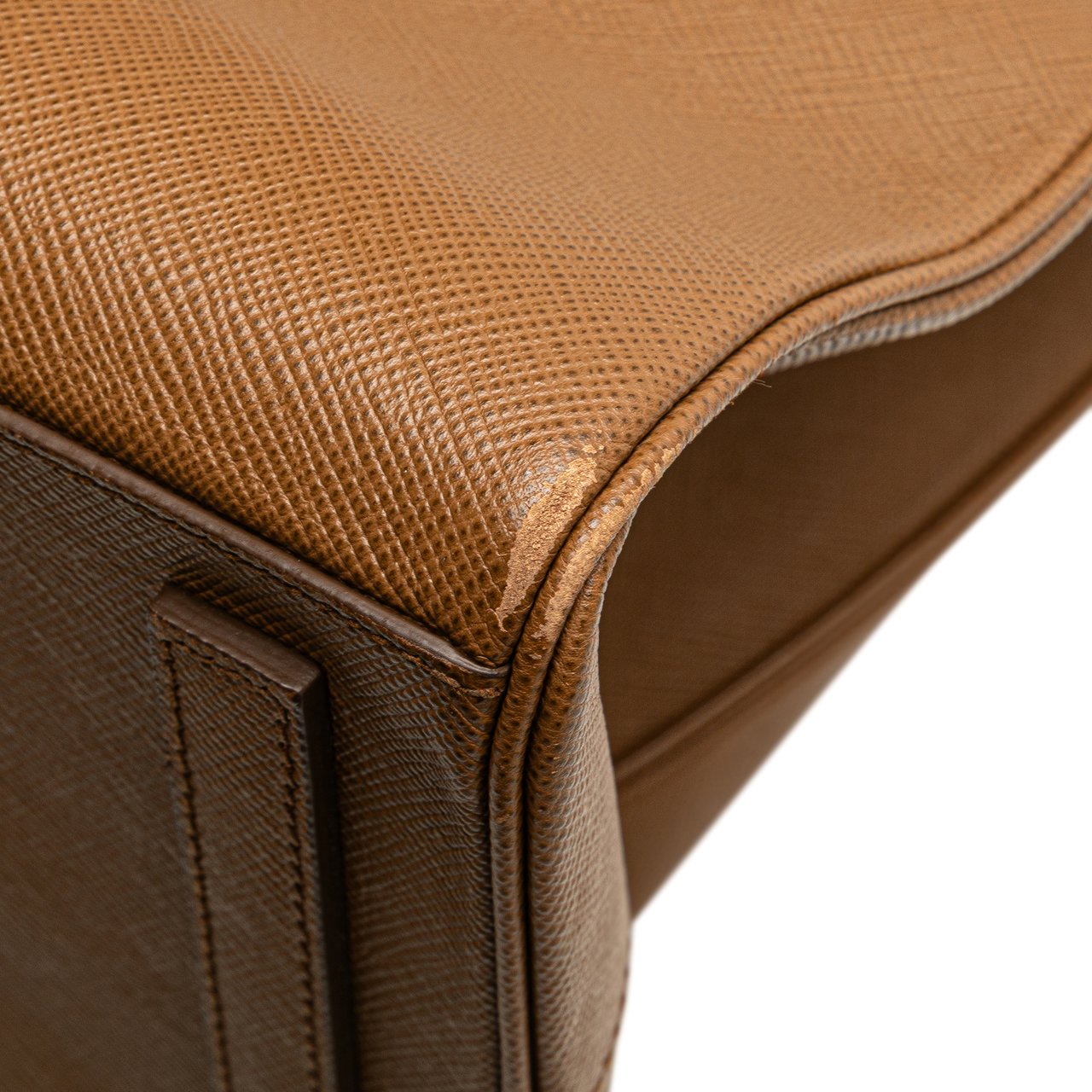 Prada Saffiano Lux Double Handle Shopping Tote Bruin