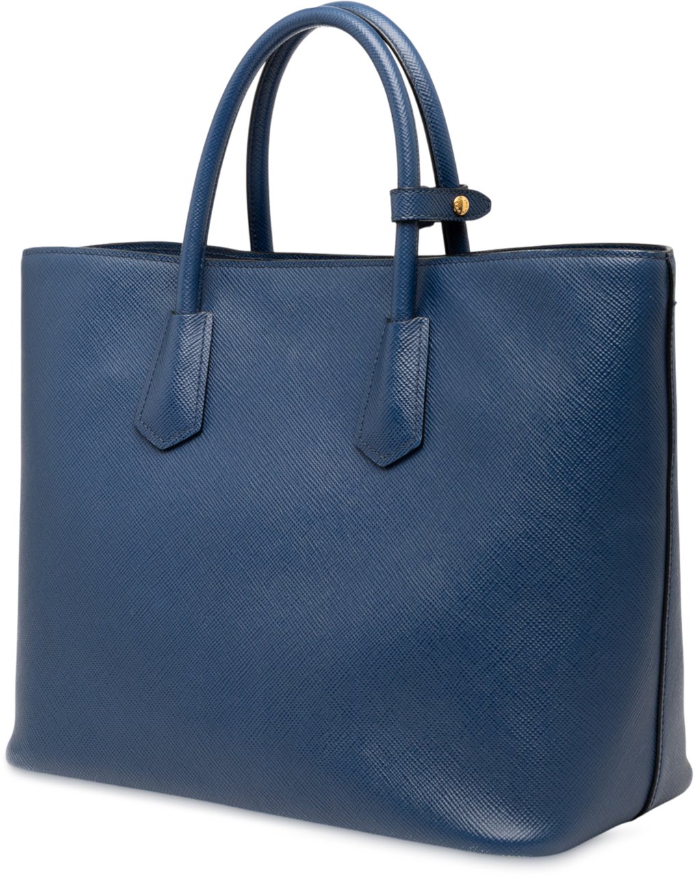 Prada Saffiano Cuir Front Pocket Convertible Tote Blauw