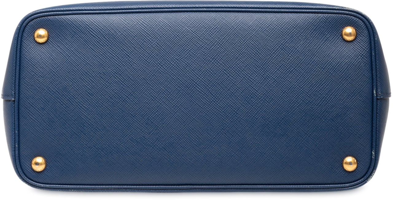 Prada Saffiano Cuir Front Pocket Convertible Tote Blauw